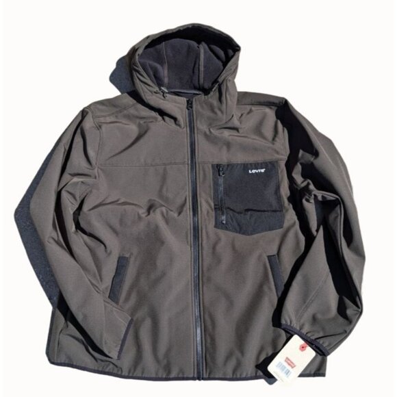 Levi's Men's Hooded SoftShell Jacket Olive Green XXL - Picture 1 of 3